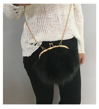 fur ball shoulder purse