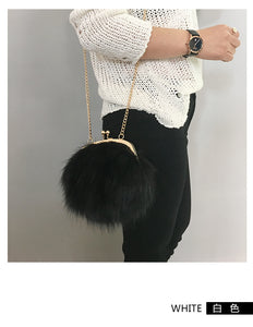 fur ball shoulder purse