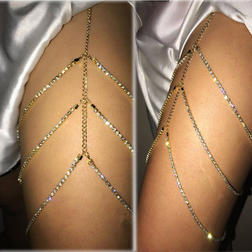 Rhinestone Thigh Chain
