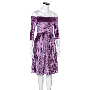 Casual night velvet dress