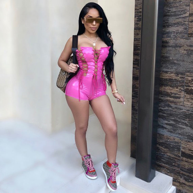 Sexy Lace Up Rompers